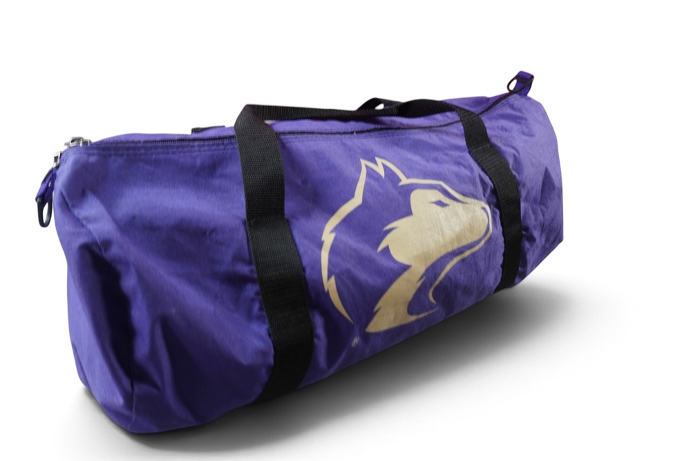 Vintage Washington Huskies Duffel Gym Bag Purple NCAA Football Travel Team Gear
